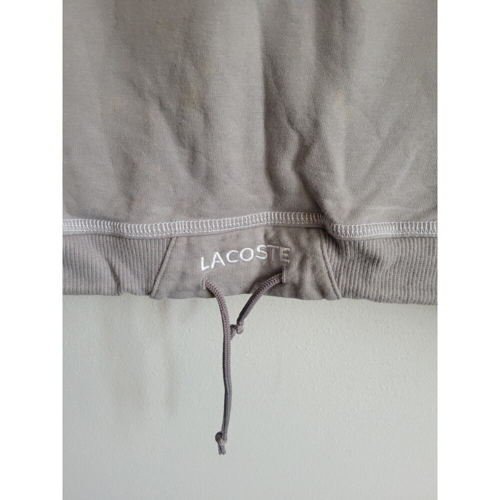 Lacoste Fleece hoodie Short Sleeve pullover Men's Sz 5 (L) Gray - Picture 3 of 11